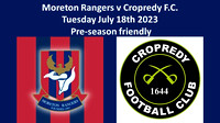 Moreton Rangers v Cropredy F.C. Tuesday July 18th 2023 Pre-season friendly