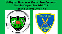 Kidlington Res v Cheltenham Saracens Tuesday September 5th 2023 Hellenic League Div 1