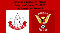 Lttleton v Boldmere Falcons Saturday October 7th 2023 Les James Cup Round 2