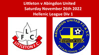 Littleton v Abingdon Utd Saturday 26TH November 2022 Hellenic League Div 1