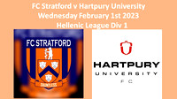 FC Stratford v Hartpury University Friday Feb 1st 2023 Hellenic League Div 1
