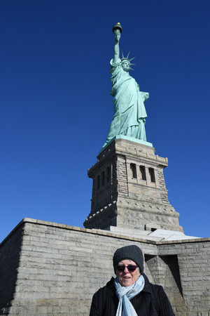 Niki at the Statue of Liberty