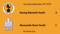 Racing Warwick Youth v Newcastle Town Youth Thursday September 19th 2019
