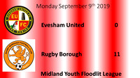 Evesham United Youth v Rugby Borough Youth September 9th 2019