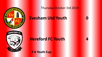 Evesham United Youth v Hereford Youth Thursday October 3rd 2019