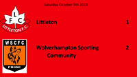 Littleton v Wolverhampton Sporting Community Saturday October 5th 2019