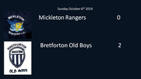 Mickleton Rangers v Bretforton Old Boys Sunday October 6th 2019
