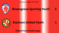 Bromsgrove Sporting Youth v Evesham United Youth Thursday October 10th 2019