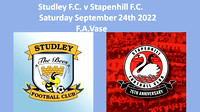 Studley FC v Stapenhill FC Saturday Sept 24th 2022 FA Vase